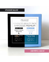 Praxis Denní hyaluronové a noční obnovující ampule Advanced beauty pack