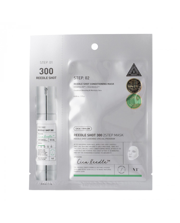 VT Cosmetics  Reedle Shot 300 2Step Mask  Zpevňující pleťová maska v plátýnku  1,5g+25g