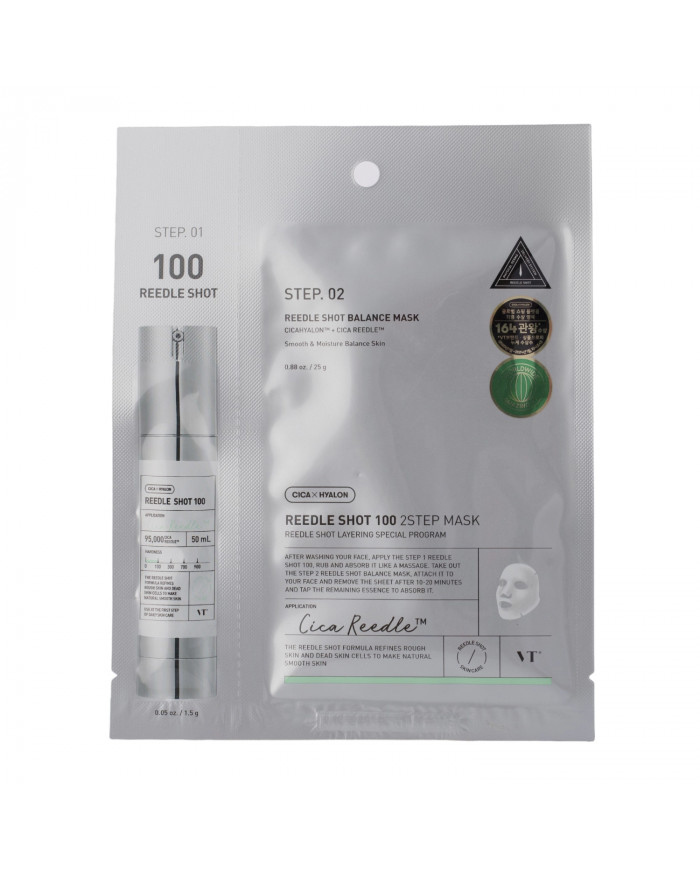 VT Cosmetics  Reedle Shot 100 2Step Mask  Zpevňující pleťová maska v plátýnku  1,5g+25g