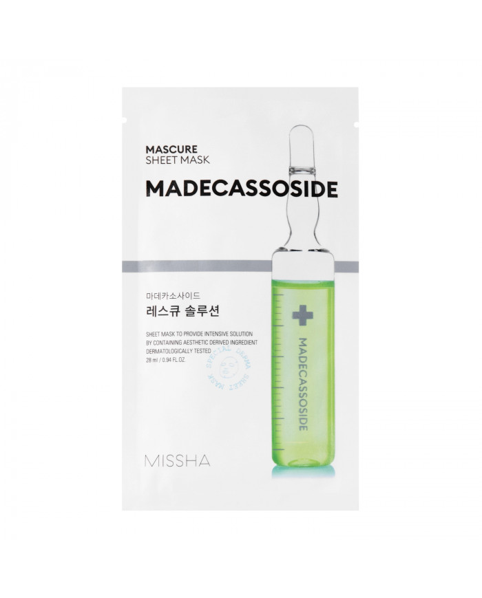 Missha - Mascure Rescue Solution Sheet Mask - Madecassoside  Zklidňující textilní maska  28 ml