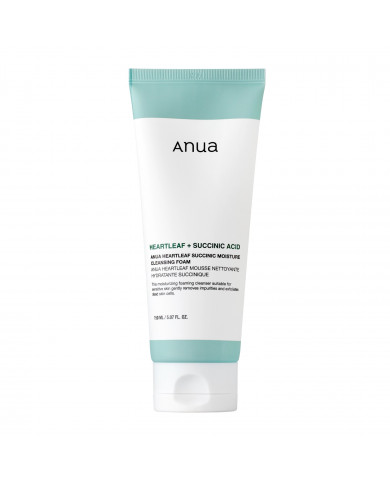 Anua  Heartleaf Succinic Moisture Cleansing Foam  Zklidňující čisticí pěna na obličej  150 ml Anua  Heartleaf Succinic Moisture Cleansing Foam  Zklidňující čisticí pěna na obličej  150 ml