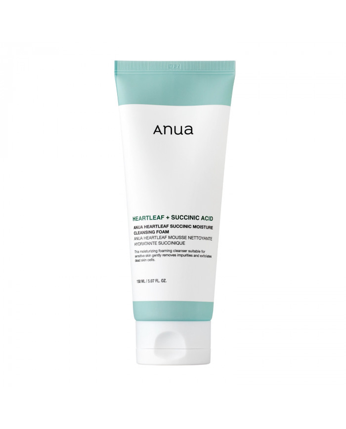 Anua  Heartleaf Succinic Moisture Cleansing Foam  Zklidňující čisticí pěna na obličej  150 ml