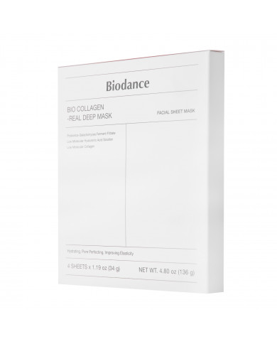 Biodance  Bio-Collagen Real Deep Mask Set  Sada zpevňujících kolagenových masek na obličej  4ks/34g Biodance  Bio-Collagen Real Deep Mask Set  Sada zpevňujících kolagenových masek na obličej  4ks/34g