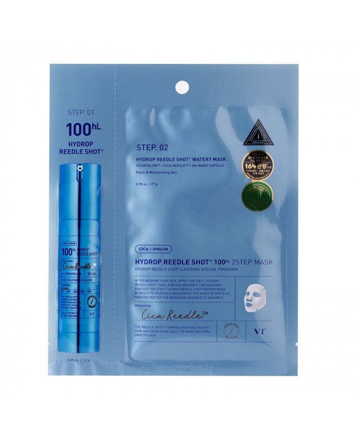 VT Cosmetics Hydrop Reedle Shot 100hL 2-Step Mask Hydratacni hydrogelova maska na oblicej 1ks/38 g