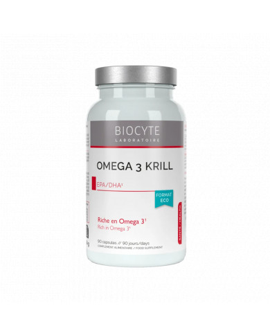 Biocyte Omega 3 krill 500 mg Omega-3 pro podporu srdce, mozku a zraku